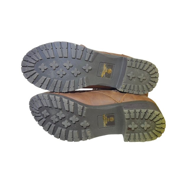 UNR8ED Women's Brown Leather Lace Up Double Zip Boots Cloth Lined -Size‎ 9M - Picture 6 of 11